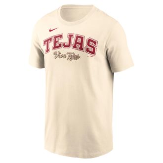 Nike Texas Rangers City Connect Wordmark Nike Mens MLB T-Shirt in Brown | N19915ATER-APT