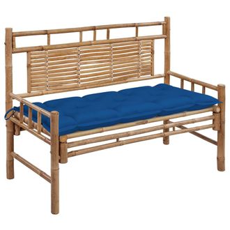 vidaXL Banco De Jard&iacute;n Con Coj&iacute;n Bamb&uacute; 120 Cm Vidaxl