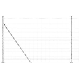 Berkfield Home Field Fence 1.6x25 m Galvanised Steel in Silver