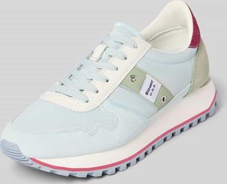 Blauer Sneaker aus Leder-Mix mit Logo-Patch Modell Millen in Hellblau, Gr&ouml;&szlig;e 36