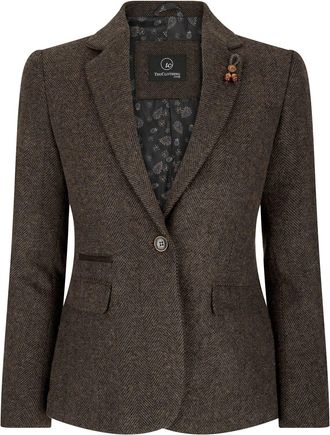 TruClothing Wsn - Blazer Tweed Herringbone 1920s Wool Acrylic Blend