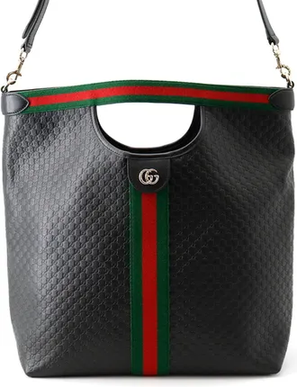 Gucci Black Leather Handbag Tote Bag (Pre-Owned)