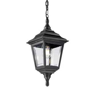 Netlighting Kerry 1 Light Outdoor Coastal Ceiling Chain Lantern Black IP44 E27