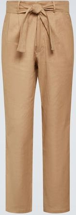 Commas High-rise linen and cotton straight pants