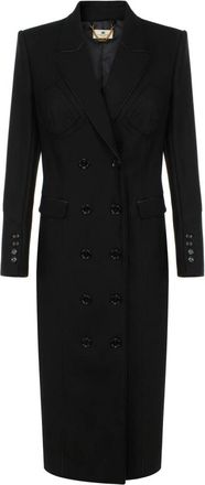 Elisabetta Franchi Jas in dubbellaags cr&ecirc;pe stof - Dames - Mantel - Zwart - S - Satijn - Jassen