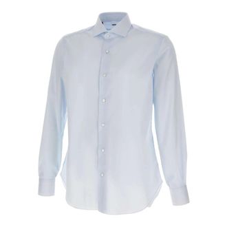 Barba Cotton Poplin Shirt - Heren - Casual Overhemden - Blauw - 3XL - Katoen - Overhemden