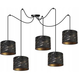 OEM L&aacute;mpara De Techo Colgante, Pantalla Con Estampado De Ara&ntilde;a, Dorada