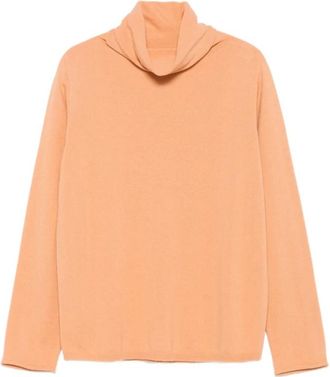 Le Tricot Perugia Turtleneck Sweater - Dames - Coltruien - Oranje - L - Leer - Truien & Vesten