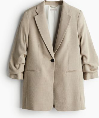 H&M Blazer mit gerafften Ärmeln - Brown