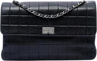 Chanel Pre-owned Quilted Flap Crossbody Bag - Dames - Vintage Schoudertas - Zwart - ONE Size - Leer - Vintage