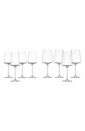 Schott Zwiesel Sensa Set of 8 Red & White Wine Glasses in Clear at Nordstrom