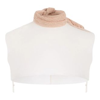 Philosophy di Lorenzo Serafini Korte top met hoge kraag - Dames - Tops zonder mouwen - Roze - XS - Katoen - Tops
