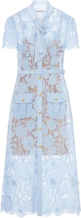 Self Portrait MIDI LACE DRESS WITH LAYERS ON THE NECK - Self-portrait - Woman