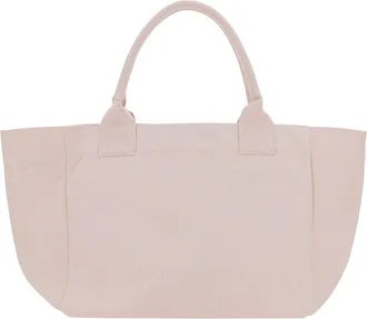 Ganni Womens Tote Bag Trapeze Medium Pink Cotton