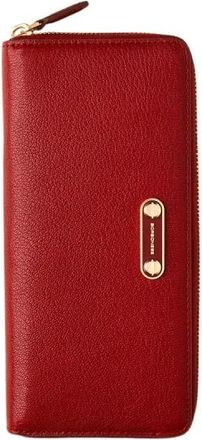 Borbonese Grote Portemonnee met Rits - Dames - Portefeuilles - Rood - ONE Size - Leer - Accessoires