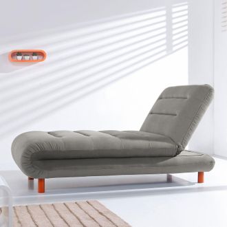 Fredriks home24 Fredriks Chaiselongue Energy Grau Webstoff 162x88x87 cm (BxHxT) mit Schlaffunktion Modern