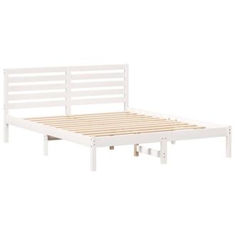 Berkfield Home with Headboard White 160 x 200 cm Solid pine wood