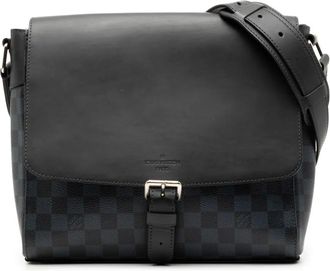 Louis Vuitton 2016 Damier Cobalt Newport Messenger PM crossbody bag - men - Calf Leather/Fabric - One Size - Black