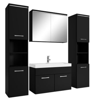 Badplaats Conjunto De Muebles De Ba&ntilde;o Paso Xl 80 Cm - Negro Mate - Mueble