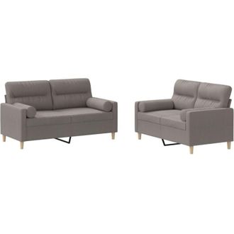 vidaXL Vidaxl - Juego De Sof&aacute;s Con Cojines 2 Piezas Tela Gris Taupe