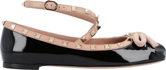 Valentino Schoenen, Dames, Zwart, 38 1/2 EU, Leer, Rockstud Ballerina