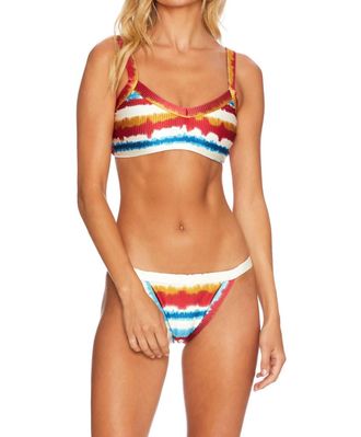 Beach Riot Elle Bikini Top In Primary Dip Dye