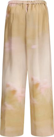 Fabiana Filippi Womens Printed Silk Twill Pants Memento-Rosae Memento/rosae Trousers