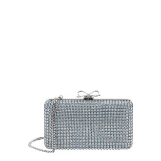 Self Portrait Clutch Bag BLUE CRYSTAL CHAINMAIL with Details Blu Clutches And Pochettes