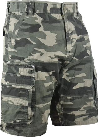 KAM Big Mens Camo Green Pulau Camo Cotton Cargo Shorts Combat for Sizes 42 44 46 48 50 52 54 56 58 60, Size : 58_Waist