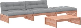 vidaXL Juego De Muebles Jard&iacute;n 4 Pzas Y Cojines Madera Abeto Douglas Vidaxl