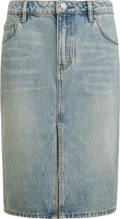 12 Storeez Gonna midi denim con spacco - Blu