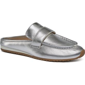 J/Slides Paula Leather Mule in Silver at Nordstrom, Size 10