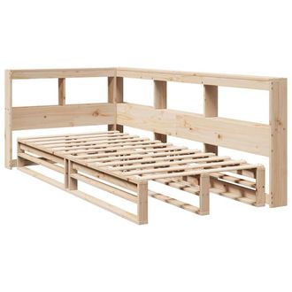 Berkfield Home Decorative Bookcase Bed without Mattress 90x190cm Solid Wood Pine in Natural | Size: 90x190 cm