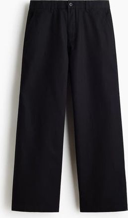 H&M Loose Fit Cotton Chinos in Black at Nordstrom, Size 31