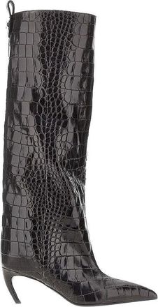 The Attico Croco-embossed leather Lea boots Woman 37