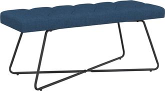 vidaXL Banco Con Tapicer&iacute;a Con Botones Azul 110 X 40 X 46 Cm Tela Vidaxl