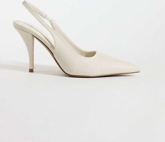 schuh Sophia slingback con punta e tacco in bianco cerato