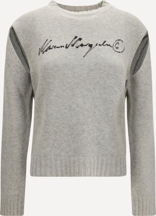 Maison Margiela Maglione lavorato a maglia con scritta Woman M