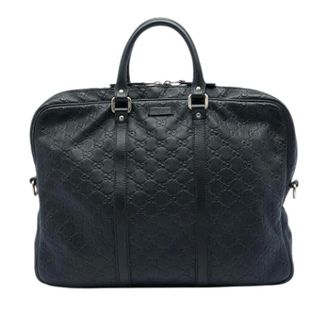 Gucci Vintage, unisex, Zwart, ONE Size, Leer, Pre-owned Vintage Business Tas