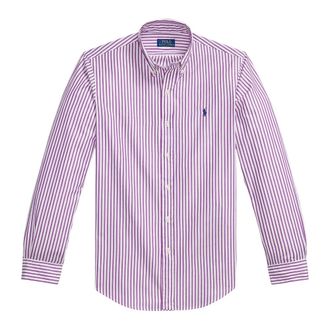 Ralph Lauren Casual Shirts, male, Purple, Size: XL Striped Long-sleeve Shirt