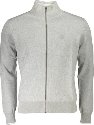 North Sails Mens Zipup Knit Cardigan Sweater - Light Grey Cotton - Size 2XL