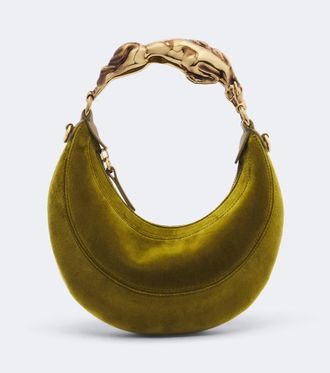 Chlo&eacute; Chlo&eacute; Chain Horse Small velvet shoulder bag