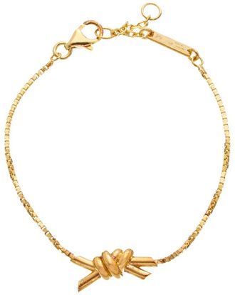 Bottega Veneta Knot 18 Plated Silver Bracelet