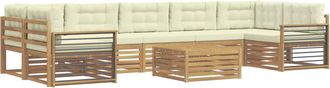 vidaXL Conjunto De Sof&aacute;s De Exterior 8 Uds. Blanco Y Crema Vidaxl
