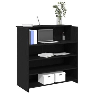Berkfield Home Reception Desk Black Oak 100x50x103.5 cm Engineered Wood