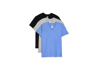Polo Ralph Lauren Classic Fit V-Neck Undershirts Mens T Shirt Harbor Island Blue/Polo Black/Andover Heather : 2XL, Cotton