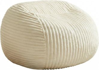 Urban Meuble Sill&oacute;n puf de tela acanalada beige para adultos