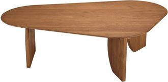 Macabane Mesa de centro con forma org&aacute;nica de 120 x 80 cm de madera de teca rec
