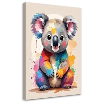 Feeby Cuadro En Lienzo, Koala Colorido Animales, 70x100