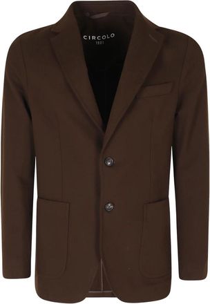 Circolo 1901 Giacca Monopetto Blazer Fleece - Heren - Blazers - Bruin - M - Leer - Jassen